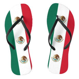 Chinelos Straps delgados de adultos com bandeira do México
