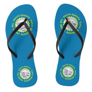 Chinelos Straps Slim Adulto com Bandeira de Dakota do Sul, 