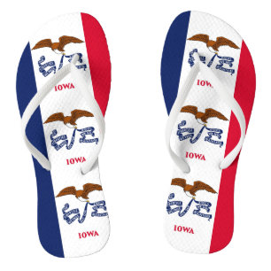 Chinelos Straps Slim Adultos com Bandeira de Iowa, EUA
