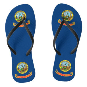 Chinelos Straps Slim de Adultos com Bandeira de Idaho, EUA