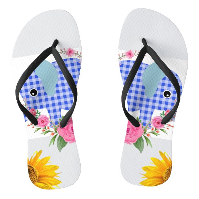 Chinelos Sunflower Blue Elephant Floral (Pé da cama)