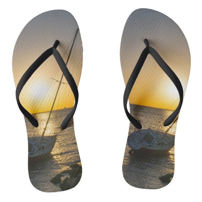 Chinelos Sunset Sailboat Shipreck Golfo Breeze (Pé da cama)