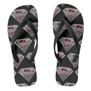 Chinelos Superman S-Shield   Cinza e Logotipo da Cidade Ver