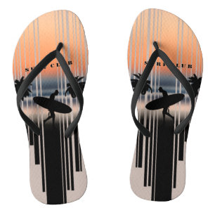 Chinelos Surfer Entrando Na Praia Ao Sunset Clube do Surf