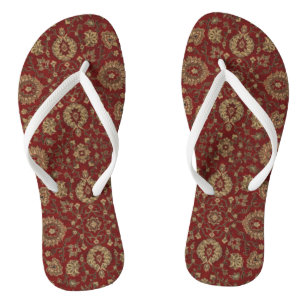 Chinelos Tapeçaria escarlate arabesco persa vermelho