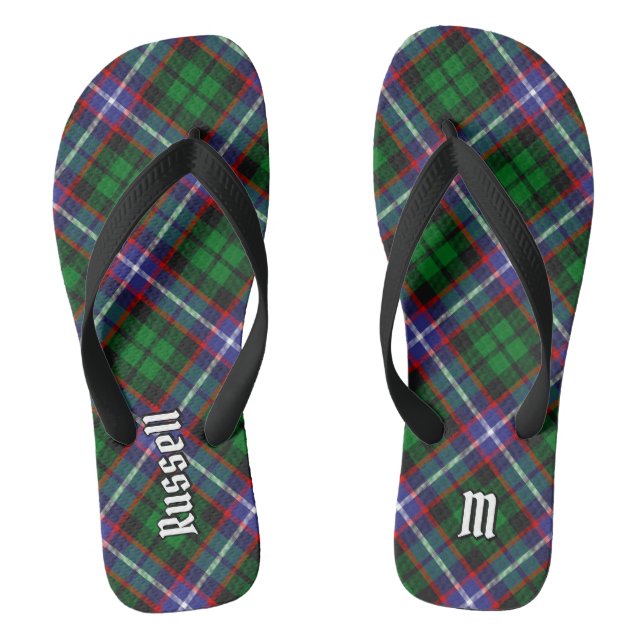 Chinelos Tartan do Clã Russell (Pé da cama)
