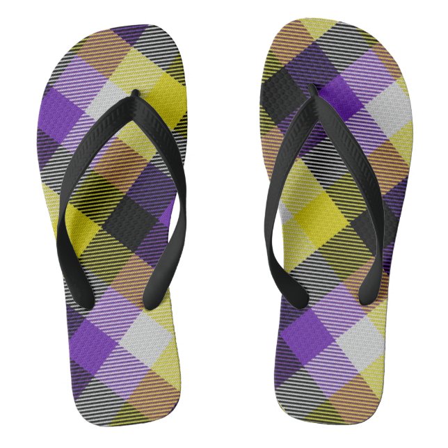 Chinelos Tartan Não Binário (Pé da cama)