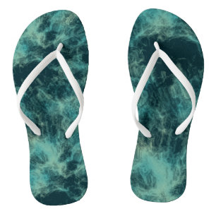 Chinelos Teal Marble Abstrato