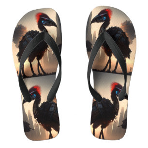 Chinelos "Techno-Feather: O Futuro Robô Emu"