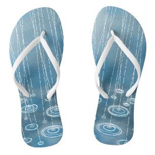 Chinelos Tempestade de chuva azul