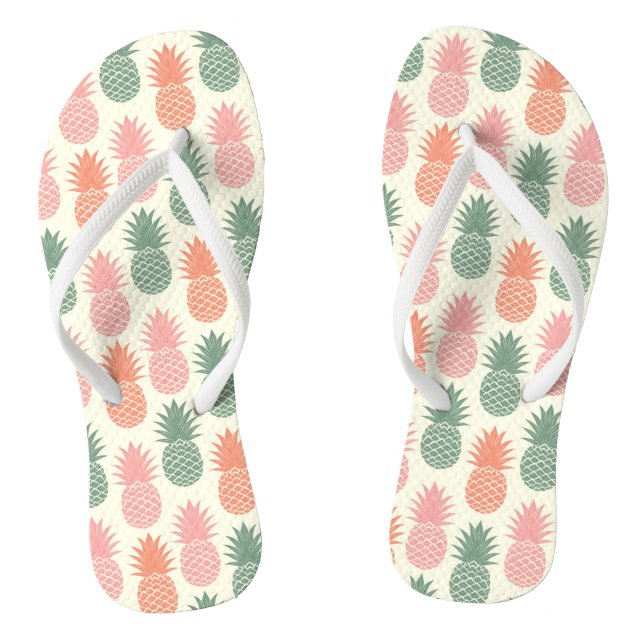 Chinelos Teste padrão 2 do abacaxi do vintage (Pé da cama)