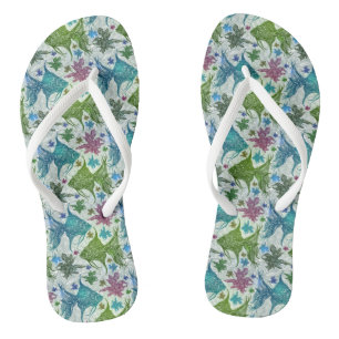 Chinelos Teste padrão dos peixes do vintage