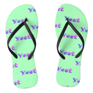 Chinelos Texto Colorido Vaporwave Yeet Yeeted Frase Viral