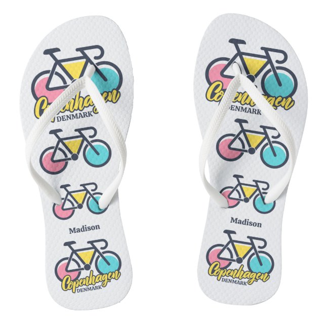 Chinelos Texto personalizado Copenhaga Dinamarca (Pé da cama)