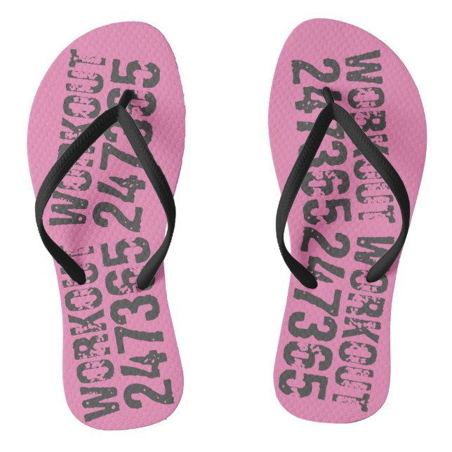 Chinelos Texto vestido e arranhado Workout 247365 rosa (Pé da cama)