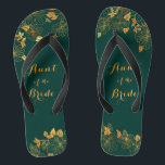Chinelos Tia da Noiva Emerald Green e Dourado Casamento<br><div class="desc">Esta linda tia dos chinelos de folhagem verde esmeralda-noiva e dourada apresenta o padrão de folhagem do ouro e a tipografia moderna sobre fundo verde-escuro do eterno. É um belo presente para a sua festa noiva. Exibir a coleção nesta página para localizar itens correspondentes. ♥ Personalize-o com suas informações. INA:...</div>