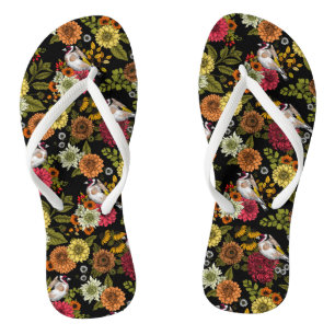 Chinelos Tintas de ouro no jardim em preto