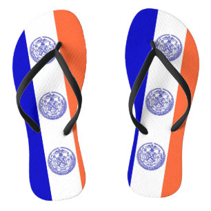 Chinelos Tiras Finas Adultas com Bandeira da Cidade de Nova