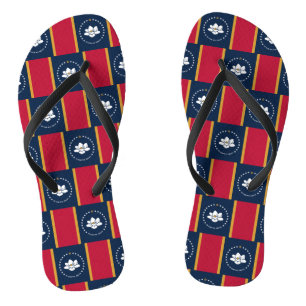 Chinelos Tiras Finas para Adultos com a Bandeira do Mississ