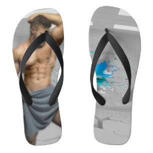 Chinelos Toalha de Homem de SlipperyJoe quebrada parede bra