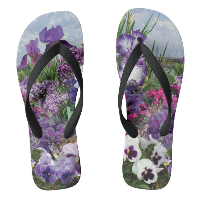 Chinelos tons de flip-flops roxos (Pé da cama)