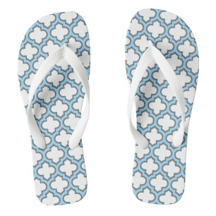 Chinelos Trellis branca e azul-bebê, lete, quatrefoil