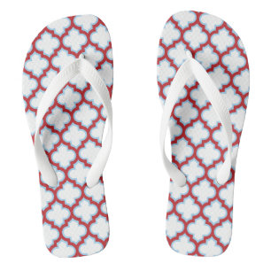Chinelos Trellis branca e vermelha, lete, quatrefoil