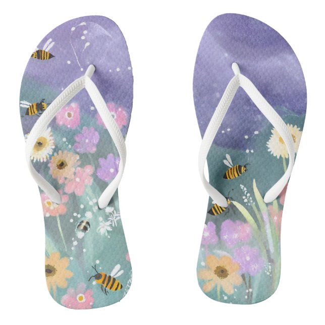 Chinelos Trendy Buzzing Bees Garden Delight (Pé da cama)