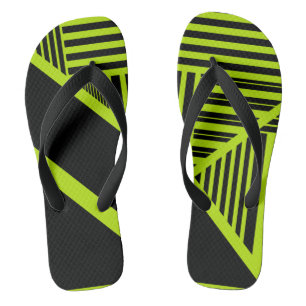 Chinelos Triângulo stripes - Verde limão