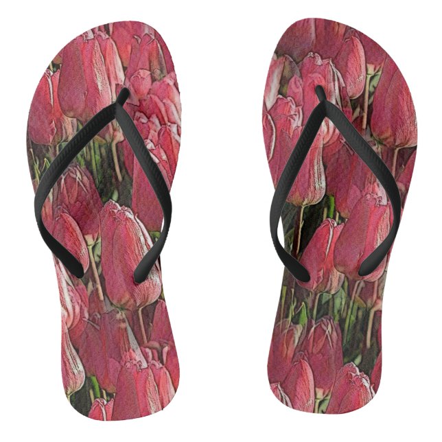 Chinelos Tulipas Rosa Floral (Pé da cama)