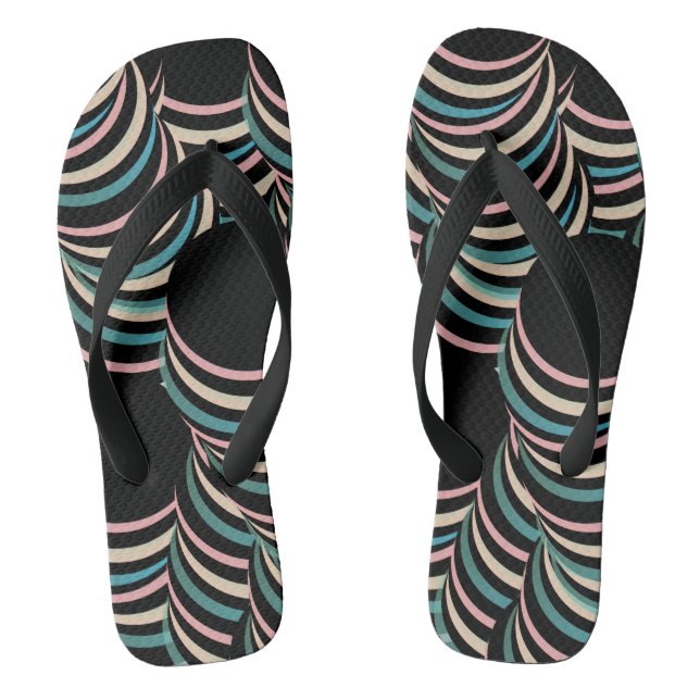 Chinelos Túnel abstrato suga Preto Verde Rosa (Pé da cama)