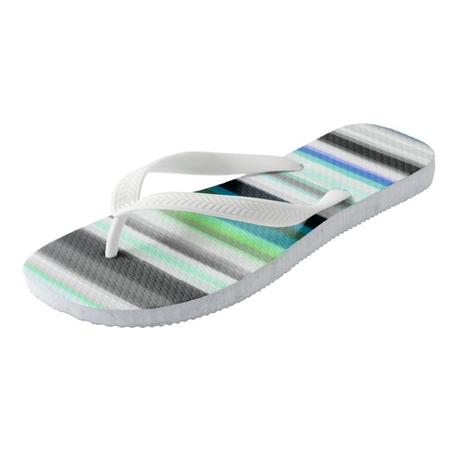 Chinelos Turquesa, Abstrato azul e Cinza (Inclinado)