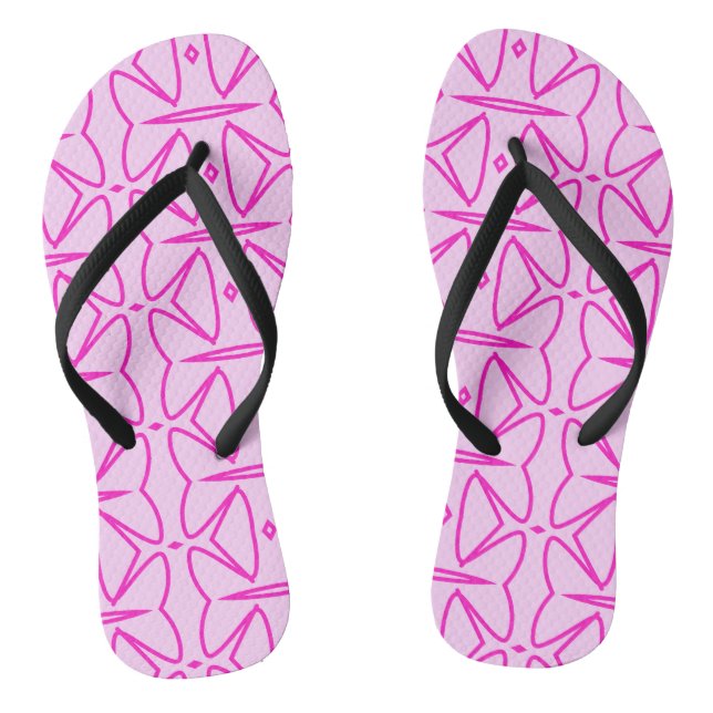 Chinelos Two Toned Pink Pattern Flip Flops (Pé da cama)