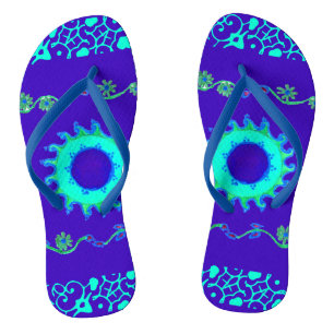 Chinelos Último verão elegante azul clássico floral