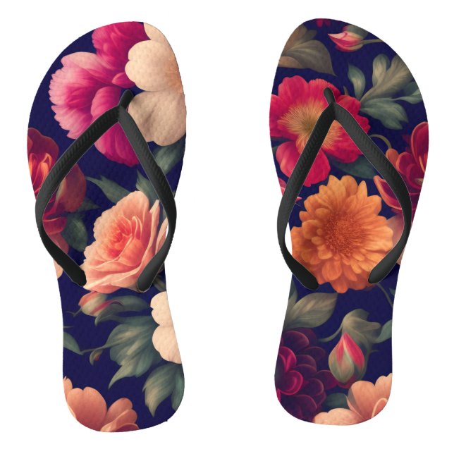 Chinelos Um papel de parede com um padrão floral  (Pé da cama)