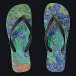 Chinelos Van Gogh Irises. impressionismo floral azul<br><div class="desc">Chinelos "Irises" Van Gogh. Arte do impressionismo floral azul.</div>