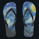 Chinelos Van Gogh Starry Night. Impressionismo arte de vint<br><div class="desc">Chinelos "A Noite Estrelada" de Van Gogh.</div>