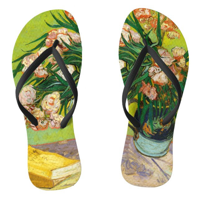 Chinelos Vaso de Vincent Van Gogh com Oleandros e Livros (Pé da cama)