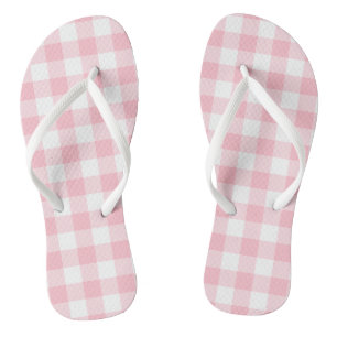 Chinelos Verificações de Gingham de grandes dimensões, rosa