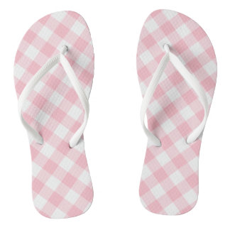 Chinelos Verificações de Gingham Diagonal de Grande Tamanho