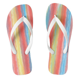 Chinelos Vertical Stripes Verticais Cor Amarela Cor Azul Ro