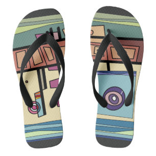 Chinelos Vida Submarina Marrom Roxo Verde Azul