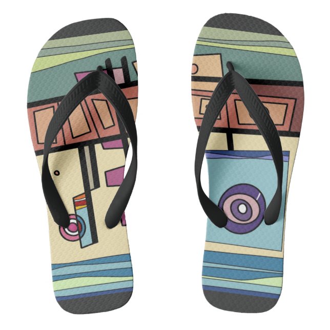 Chinelos Vida Submarina Marrom Roxo Verde Azul (Pé da cama)