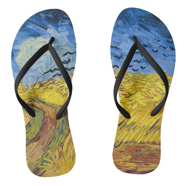 Chinelos Vincent van Gogh - Campo de Trigo com Corvos (Pé da cama)