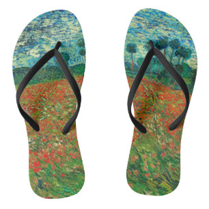 Chinelos Vincent Van Gogh Poppy Field Fine Art