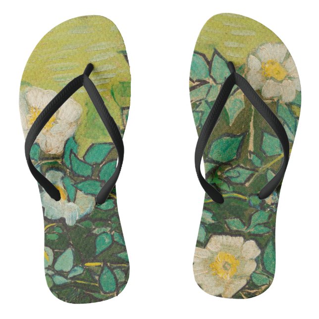 Chinelos Vincent Van Gogh Rosas Silvestres Arte Fino (Pé da cama)