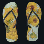 Chinelos Vincent Van Gogh - Vase com Doze Girassóis<br><div class="desc">Vase com Doze girassóis / Vase avec douze tournesols - Vincent Van Gogh,  agosto de 1888 - Sunflower 1888 terceira versão (F456)</div>