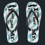 Chinelos Vintage Personalizada Eu sou Dela Sr. Stripes<br><div class="desc">Vintage personalizada,  sou ela Sr. Stripes Pattern - Photo Props! Honeymoon Beach Attyre</div>