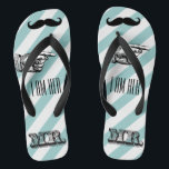 Chinelos Vintage Personalizada Eu sou Dela Sr. Stripes<br><div class="desc">Vintage personalizada,  sou ela Sr. Stripes Pattern - Photo Props! Honeymoon Beach Attyre</div>