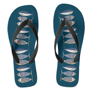 Chinelos Vintage Retro Distestido Sardine, Pescador Persona